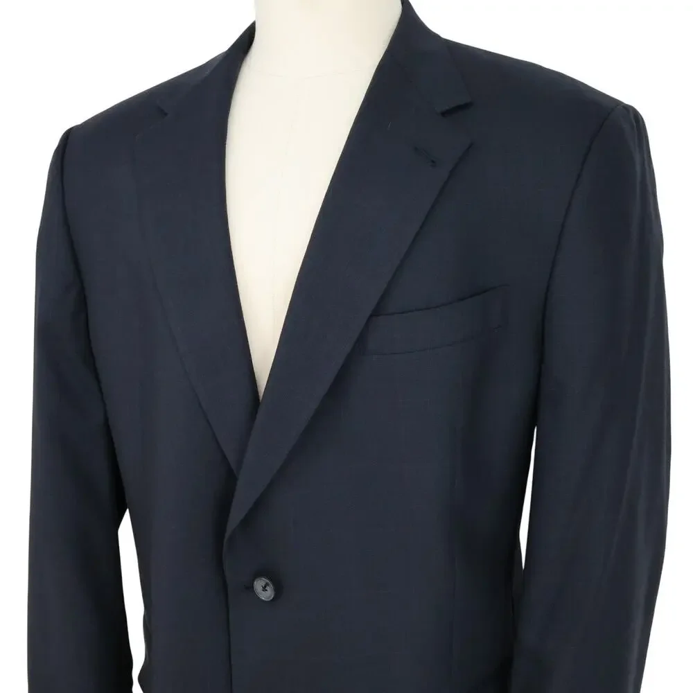 Hart Schaffner Marx Sport Coat Mens 46R Blue Plaid Wool Jacket Lined Career - Picture 9 of 16